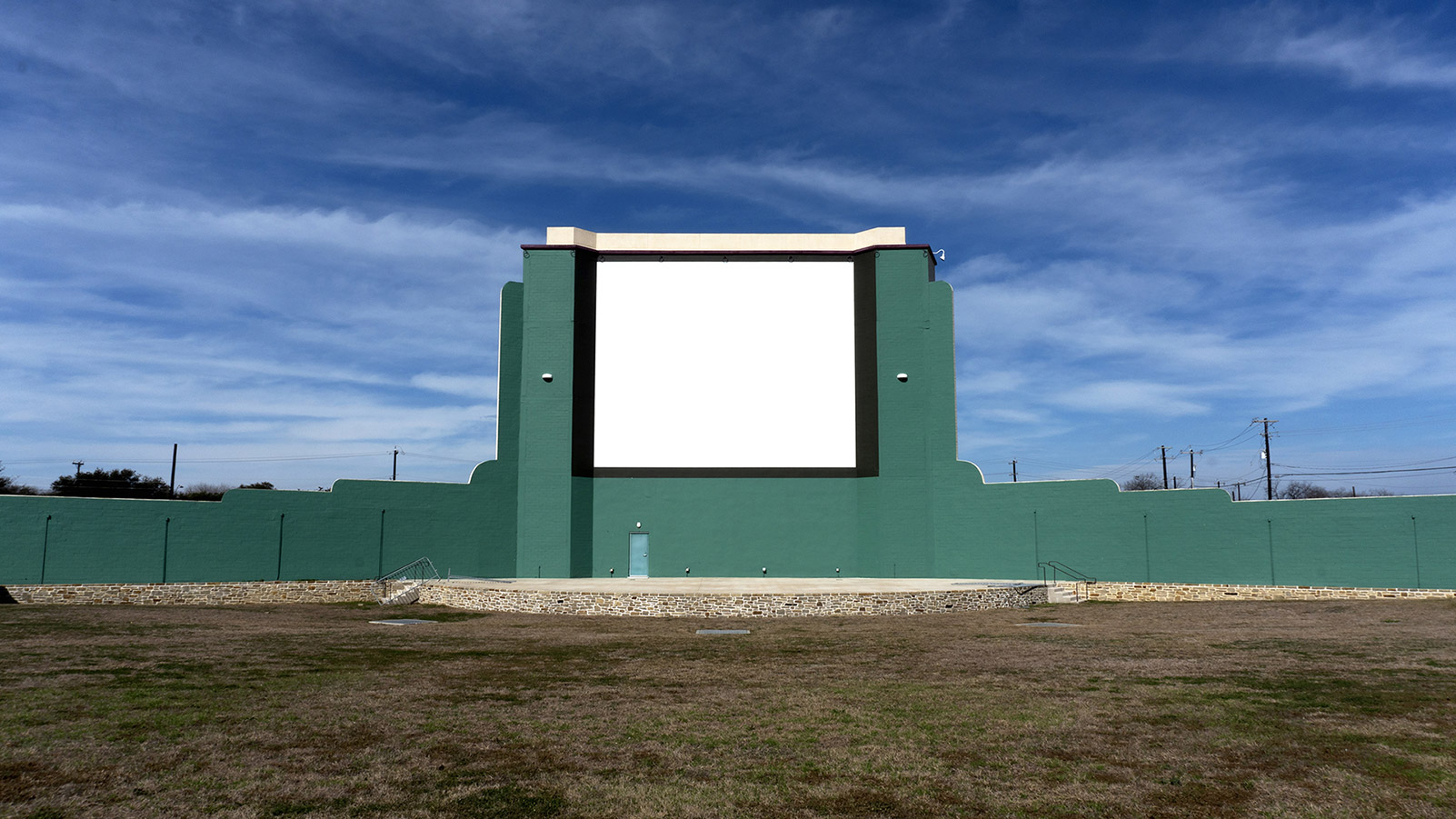 Mission Marquee Plaza, March 2021, Archival Pigment Print on Hahnemühle Photo Rag Baryta, 17 × 30 inches.